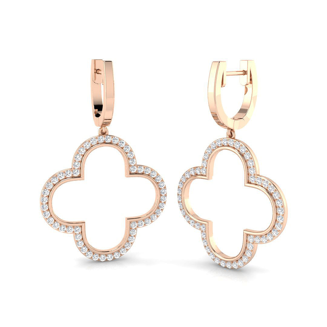 "Elegant 0.5ct Gold Drop & Trilogy Diamond Earrings - Slippy Style"