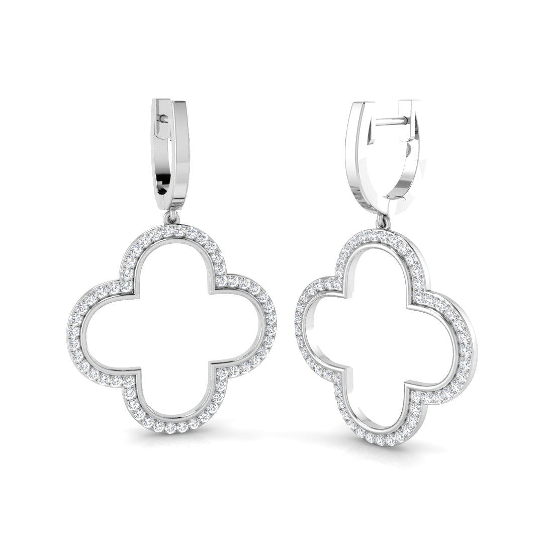 "Elegant 0.5ct Gold Drop & Trilogy Diamond Earrings - Slippy Style"