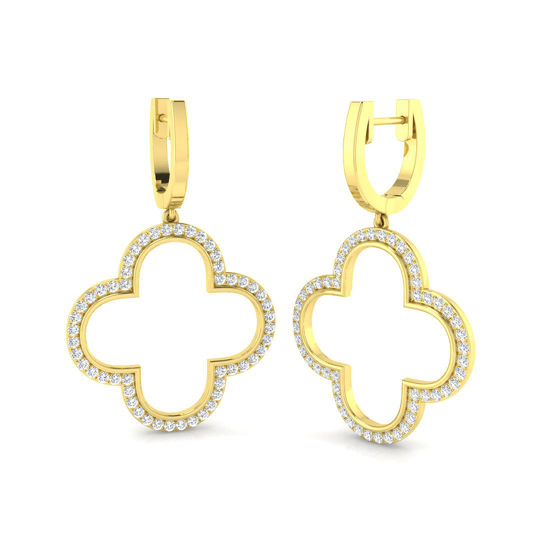 "Elegant 0.5ct Gold Drop & Trilogy Diamond Earrings - Slippy Style"