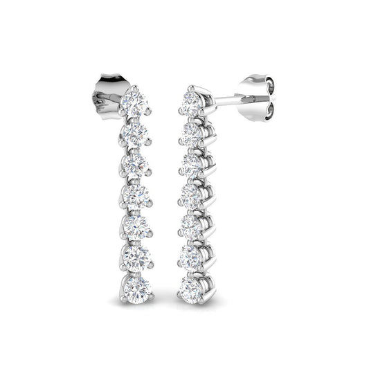 "Cutey Diamond Drop & Trilogy Earrings in Gold – 1ct to 1.25ct Luxury"