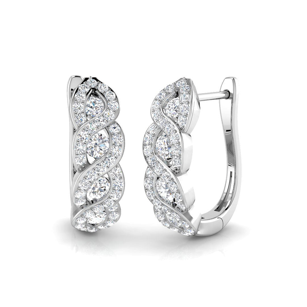 Hoop Earrings - Trily 0.5ct Elegant Fine Diamond