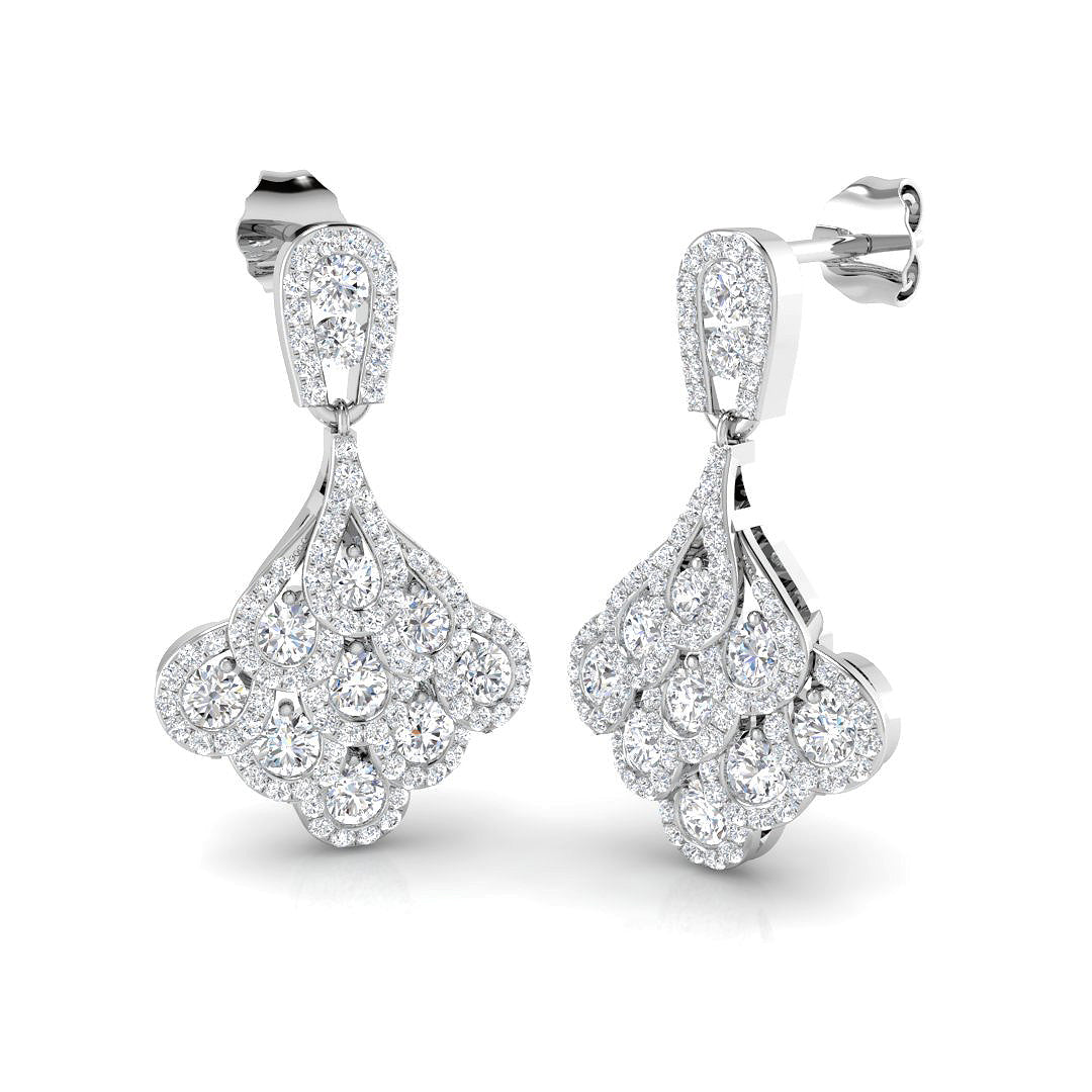 Deany Gold Drop & Trilogy Diamond Earrings - Exquisite 1.75-2.5ct