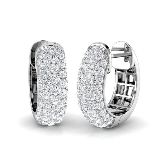 1.72ct Natural Diamond Round Cut Stud Earrings in 18K White Gold