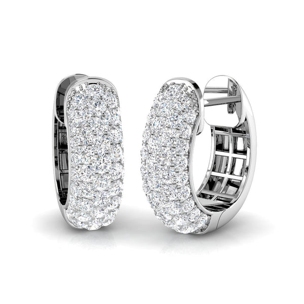 1.72ct Natural Diamond Round Cut Stud Earrings in 18K White Gold