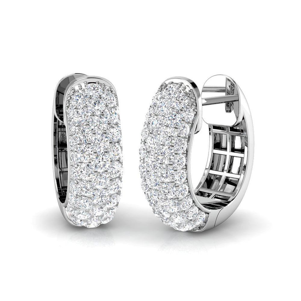 1.72ct Natural Diamond Round Cut Stud Earrings in 18K White Gold