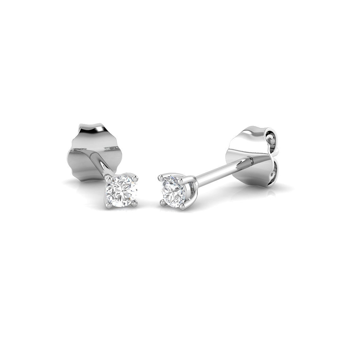Solitaire Diamond Earrings with Lab Grown Round Cut