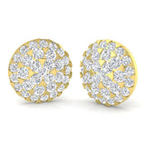Luovy 4ct Gold Cluster Diamond Earrings - Elegant Luxury Jewelry