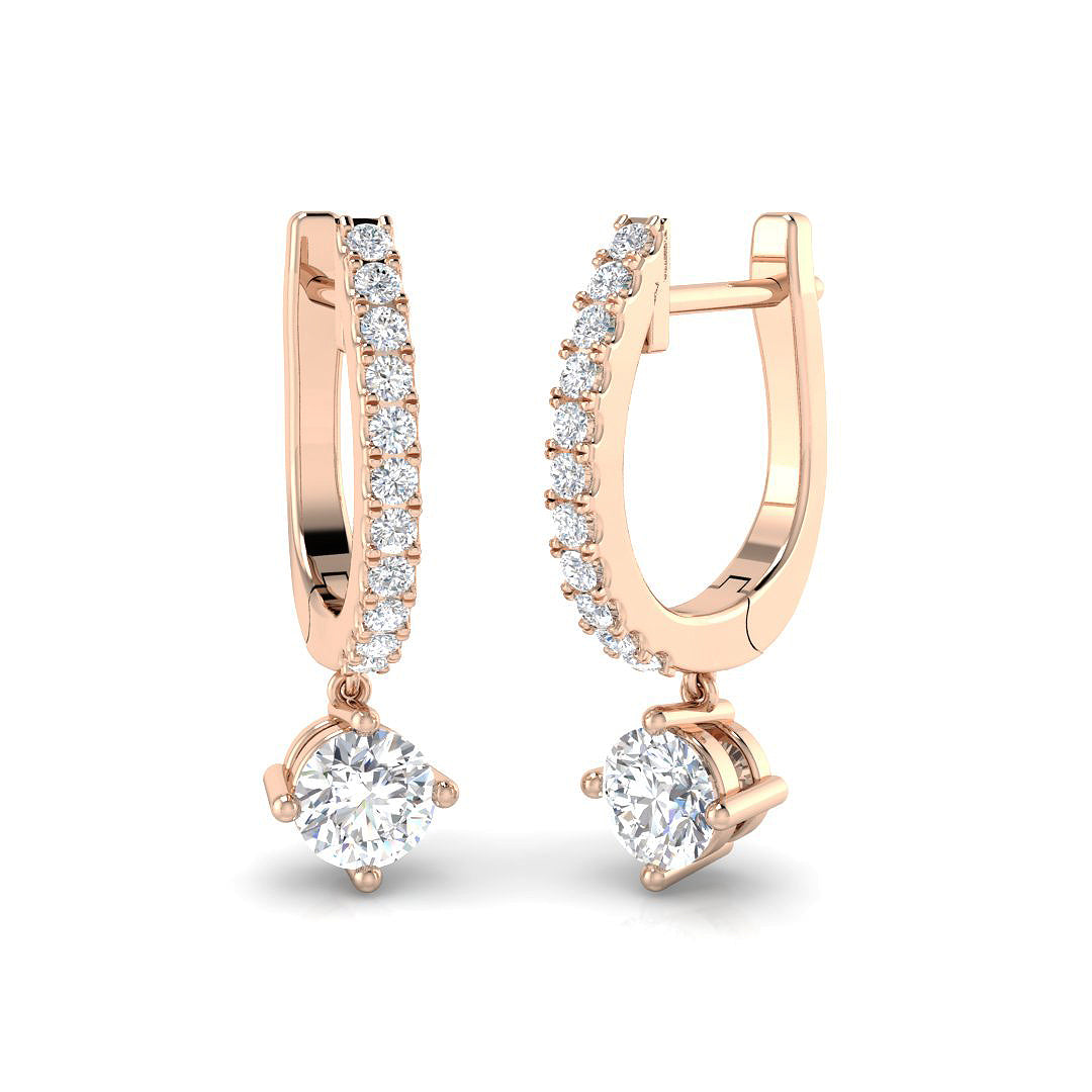 "Dairn Gold Drop & Trilogy Diamond Earrings - 0.5ct to 9.5ct Luxury"
