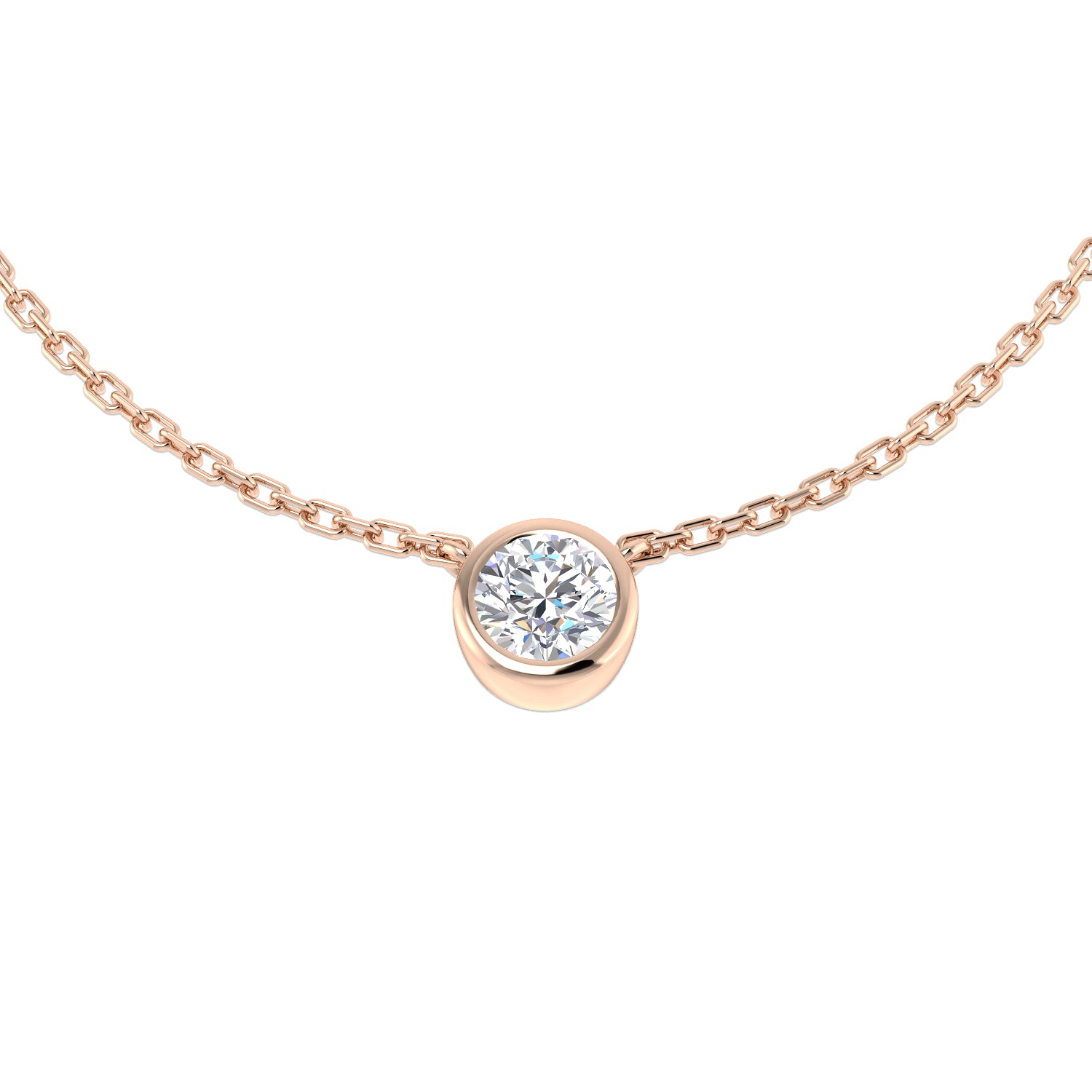 Karen Solitaire Diamond Necklace 0.2ct 0.33ct Gold Platinum