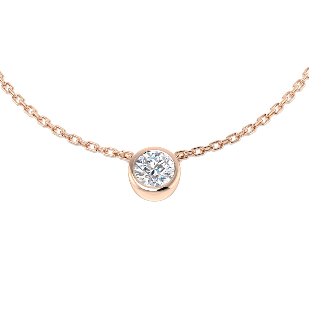 Karen Solitaire Diamond Necklace 0.2ct 0.33ct Gold Platinum