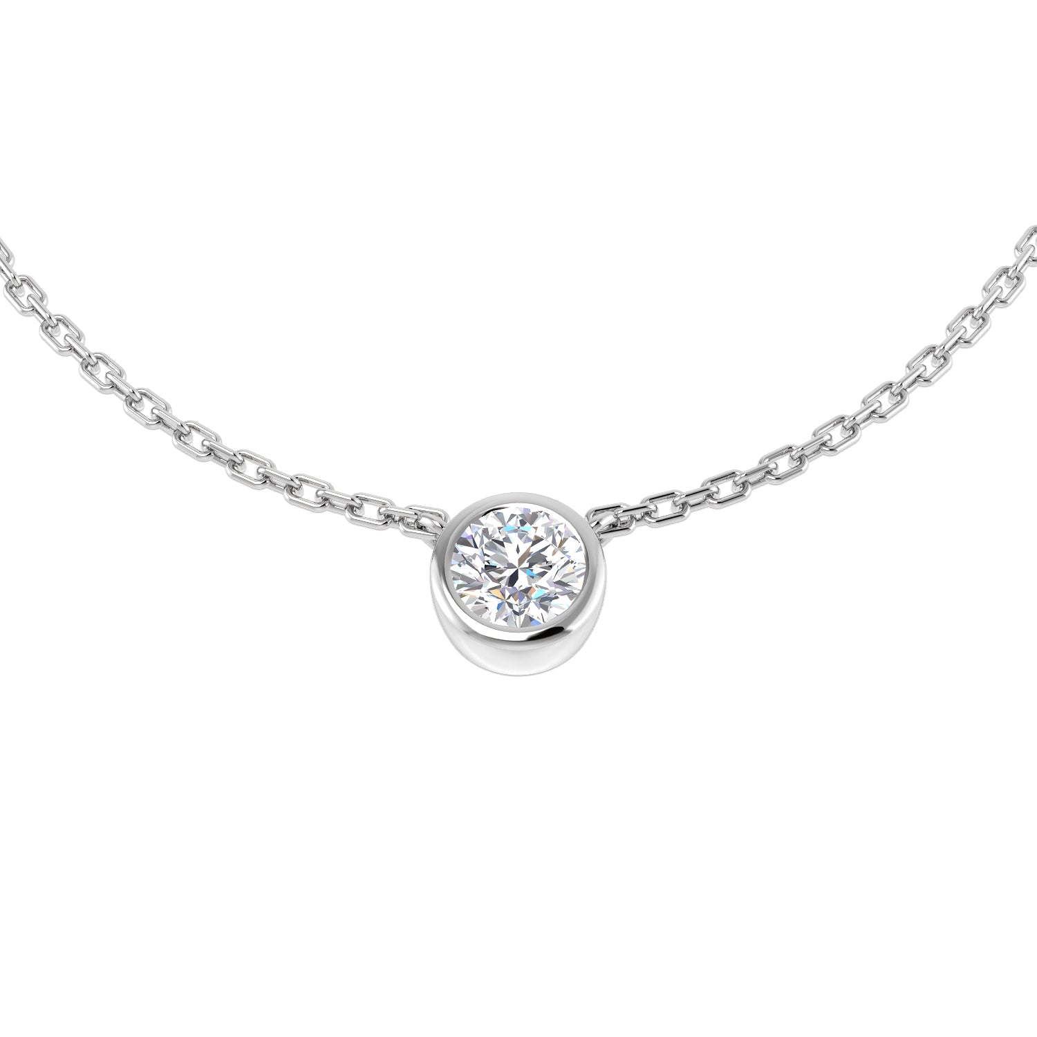 0.30 Ct D-E/VS Lab Grown Diamond Solitaire Necklaces 9k White Gold Ready To Ship
