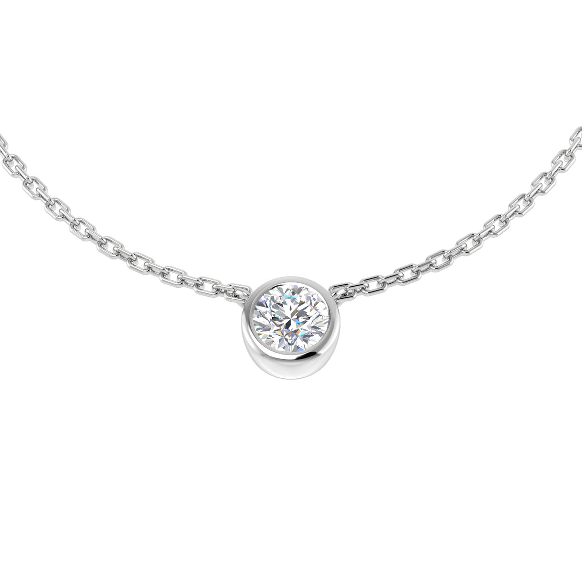 9ct White Gold 0.27ct Lab Grown Diamond Solitaire Necklace