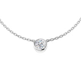 Karen Solitaire Diamond Necklace 0.2ct 0.33ct Gold Platinum
