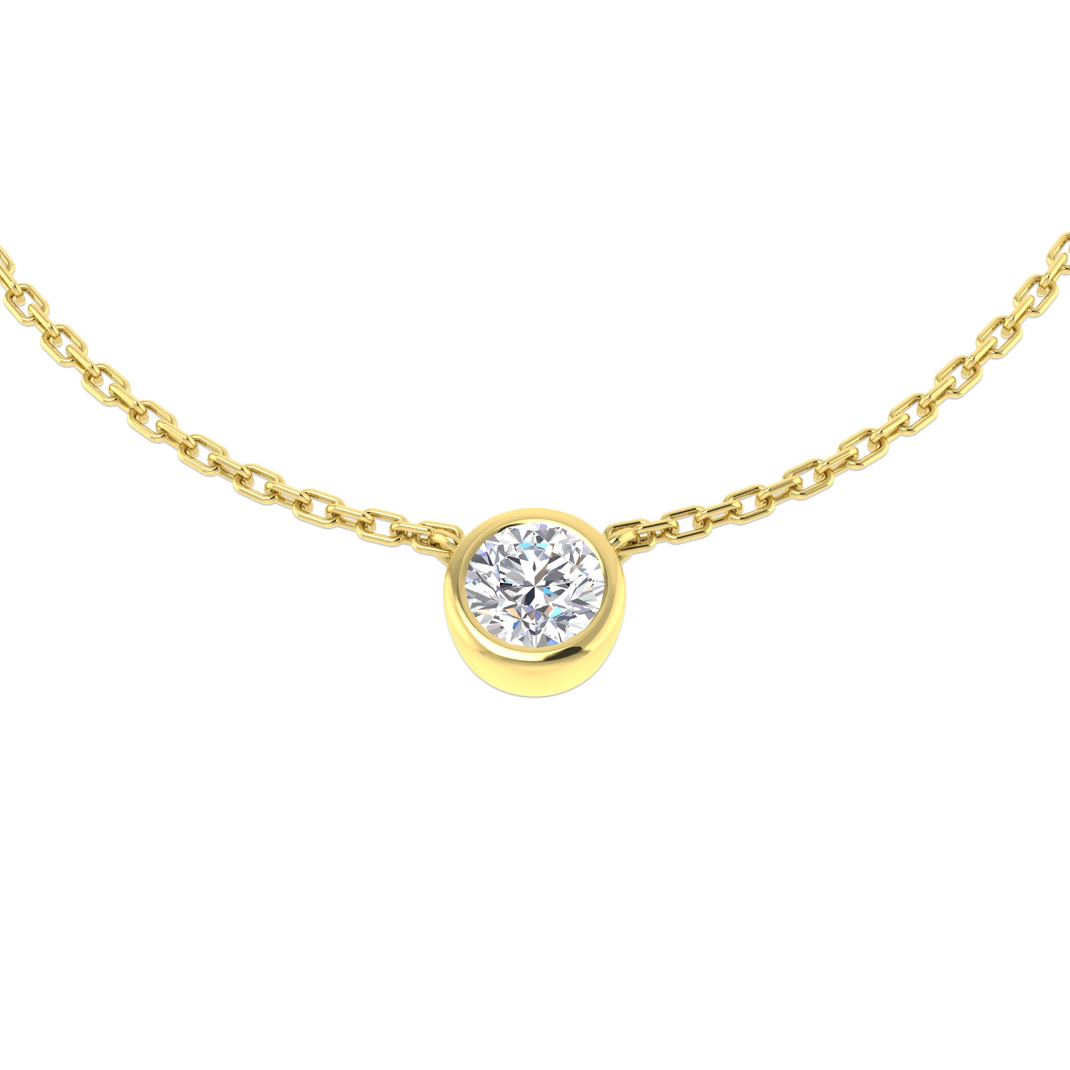 Karen Solitaire Diamond Necklace 0.2ct 0.33ct Gold Platinum