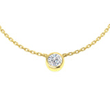 Karen Solitaire Diamond Necklace 0.2ct 0.33ct Gold Platinum