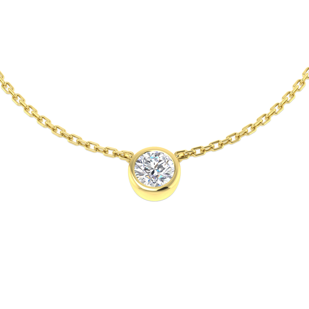 9ct Yellow Gold 0.27ct Lab Grown Diamond Solitaire Necklace