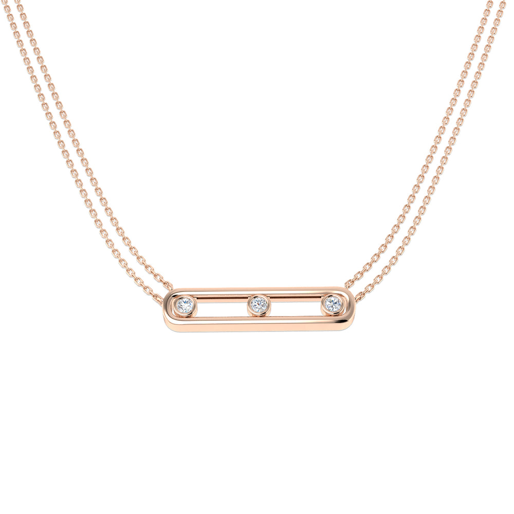 Norma Diamond Spectacle Necklace 0.25ct Gold Platinum