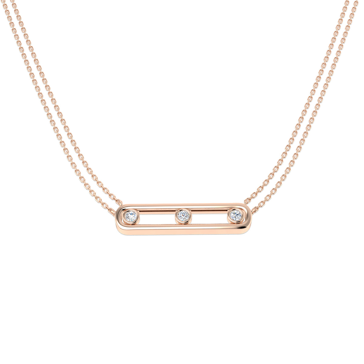 Norma Diamond Spectacle Necklace 0.25ct Gold Platinum