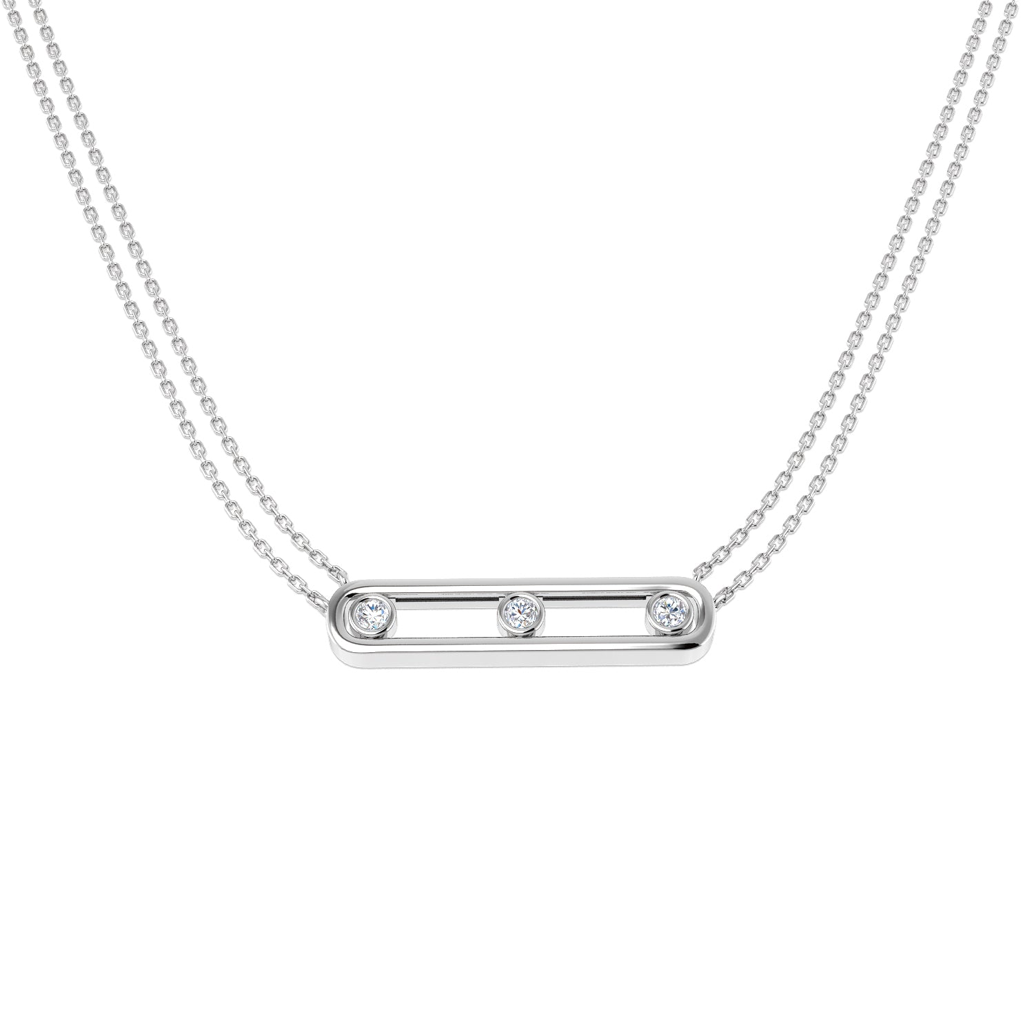 Norma Diamond Spectacle Necklace 0.25ct Gold Platinum