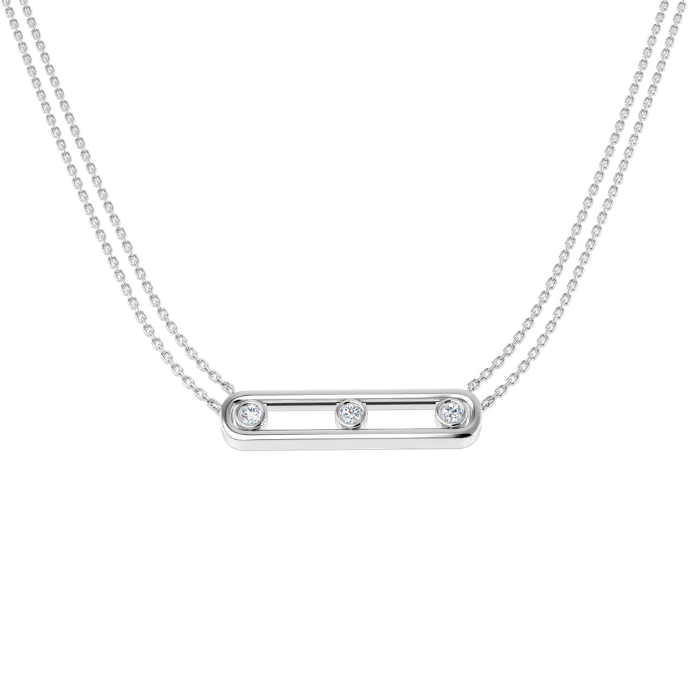 Norma Diamond Spectacle Necklace 0.25ct Gold Platinum