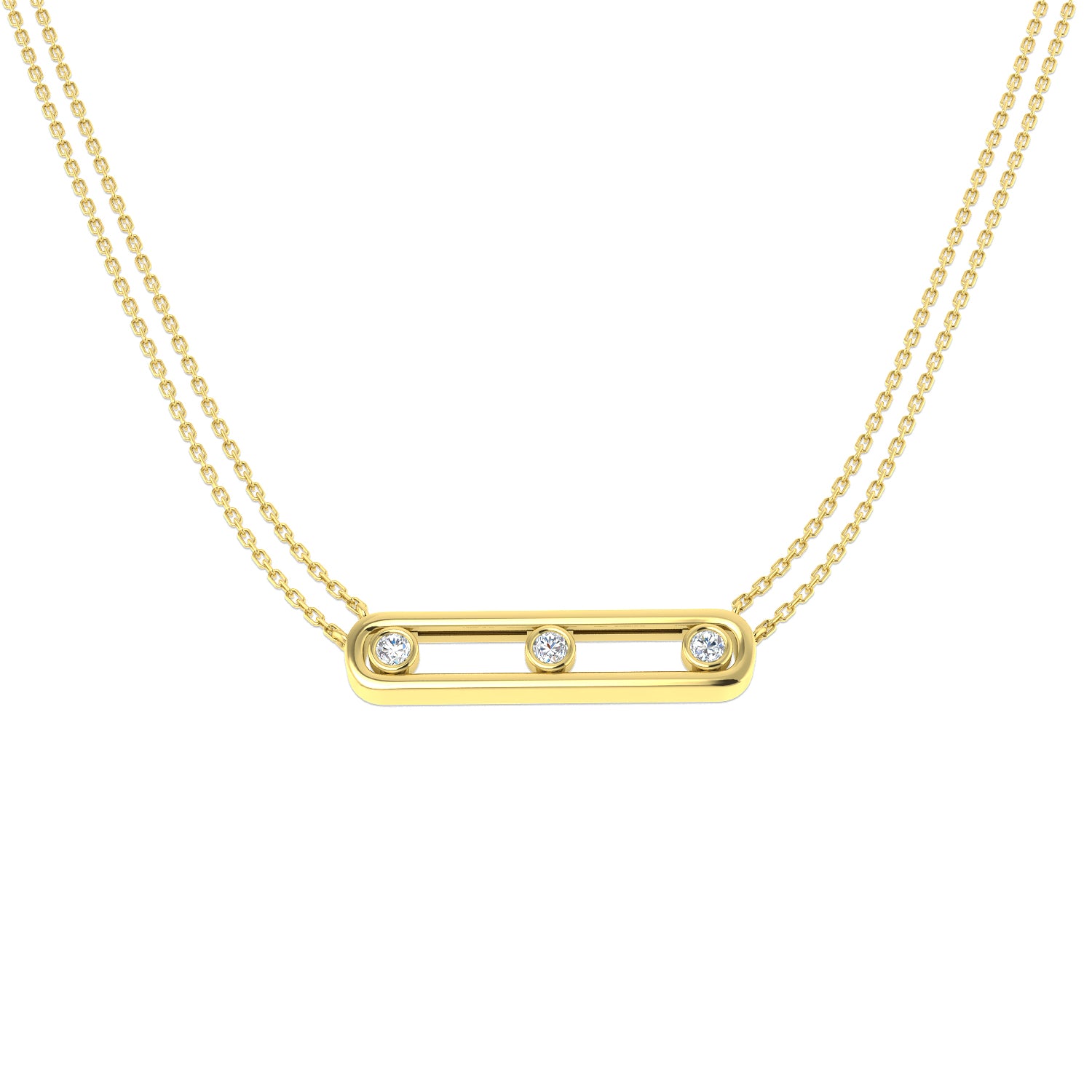 Norma Diamond Spectacle Necklace 0.25ct Gold Platinum