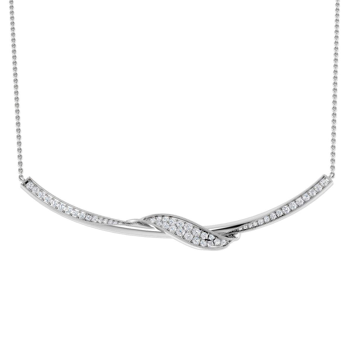 Pamela Vintage Diamond Necklace 0.33ct Gold Platinum