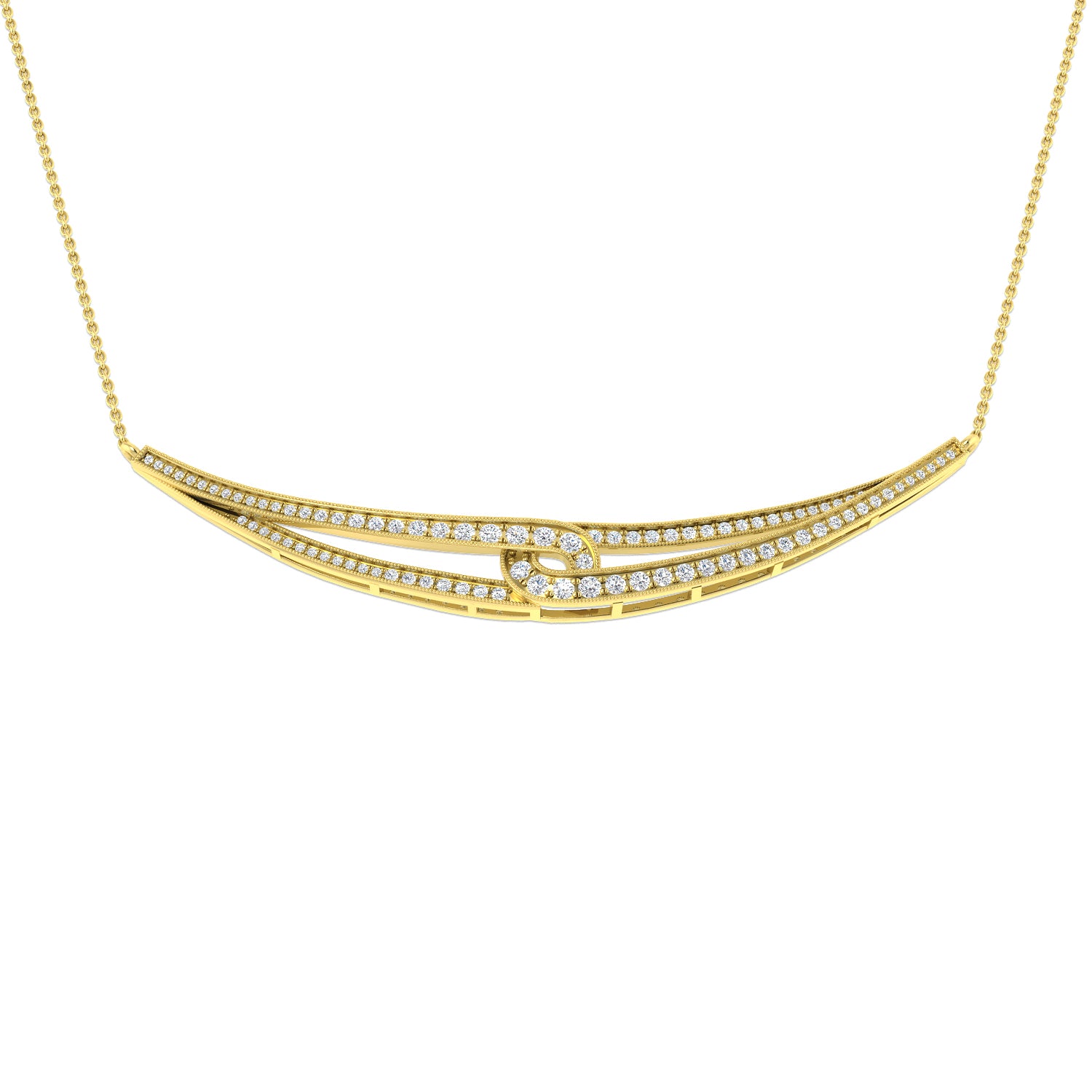 Paula Diamond Necklace Fancy 0.75ct Gold Platinum