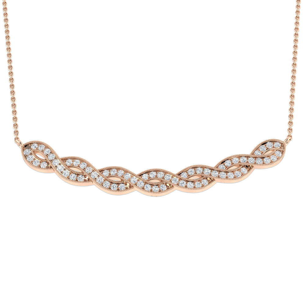 Pearl Diamond Spectacle Necklace 0.33ct Gold Platinum