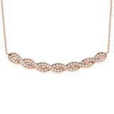 Pearl Diamond Spectacle Necklace 0.33ct Gold Platinum