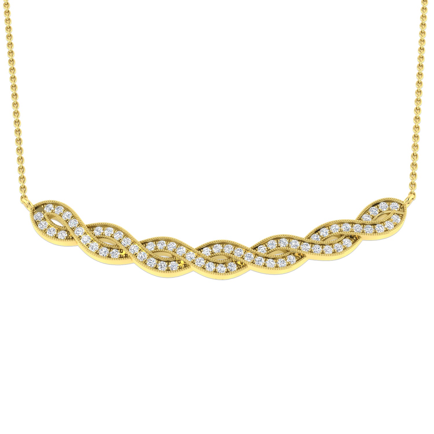 Pearl Diamond Spectacle Necklace 0.33ct Gold Platinum