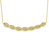 Pearl Diamond Spectacle Necklace 0.33ct Gold Platinum