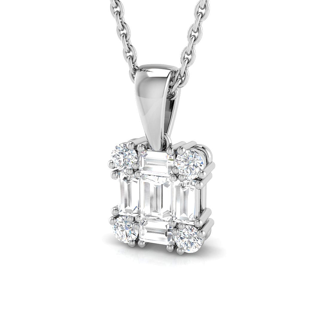 Gilia Baguette Brilliant Pendant 0.3ct Gold (Without Chain )
