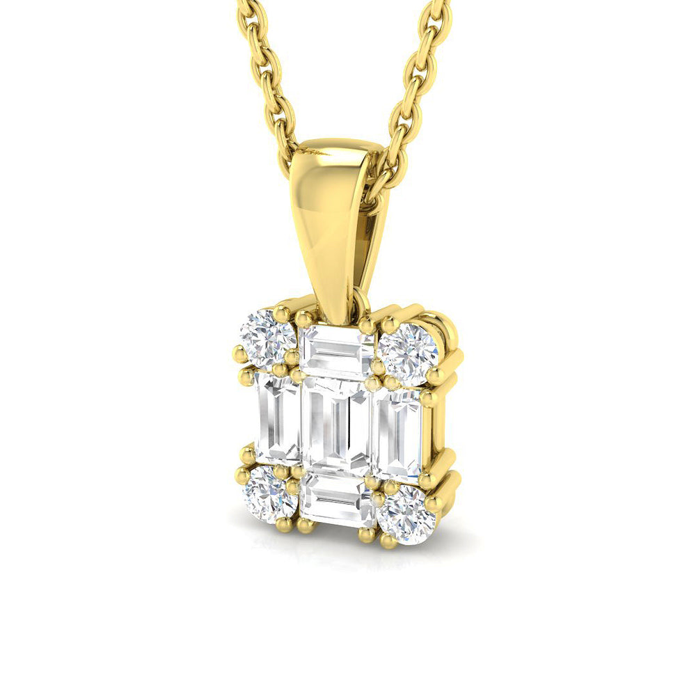 Gilia Baguette Brilliant Pendant 0.3ct Gold (Without Chain )