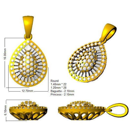 Baguette Brilliant Pendant | Diamond Pendant Necklace