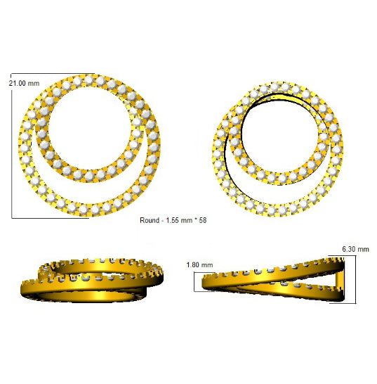 0.8 ct D-E/VS Lab Grown Round Diamond Designer Pendant 9k Yellow Gold ,Ready To Ship
