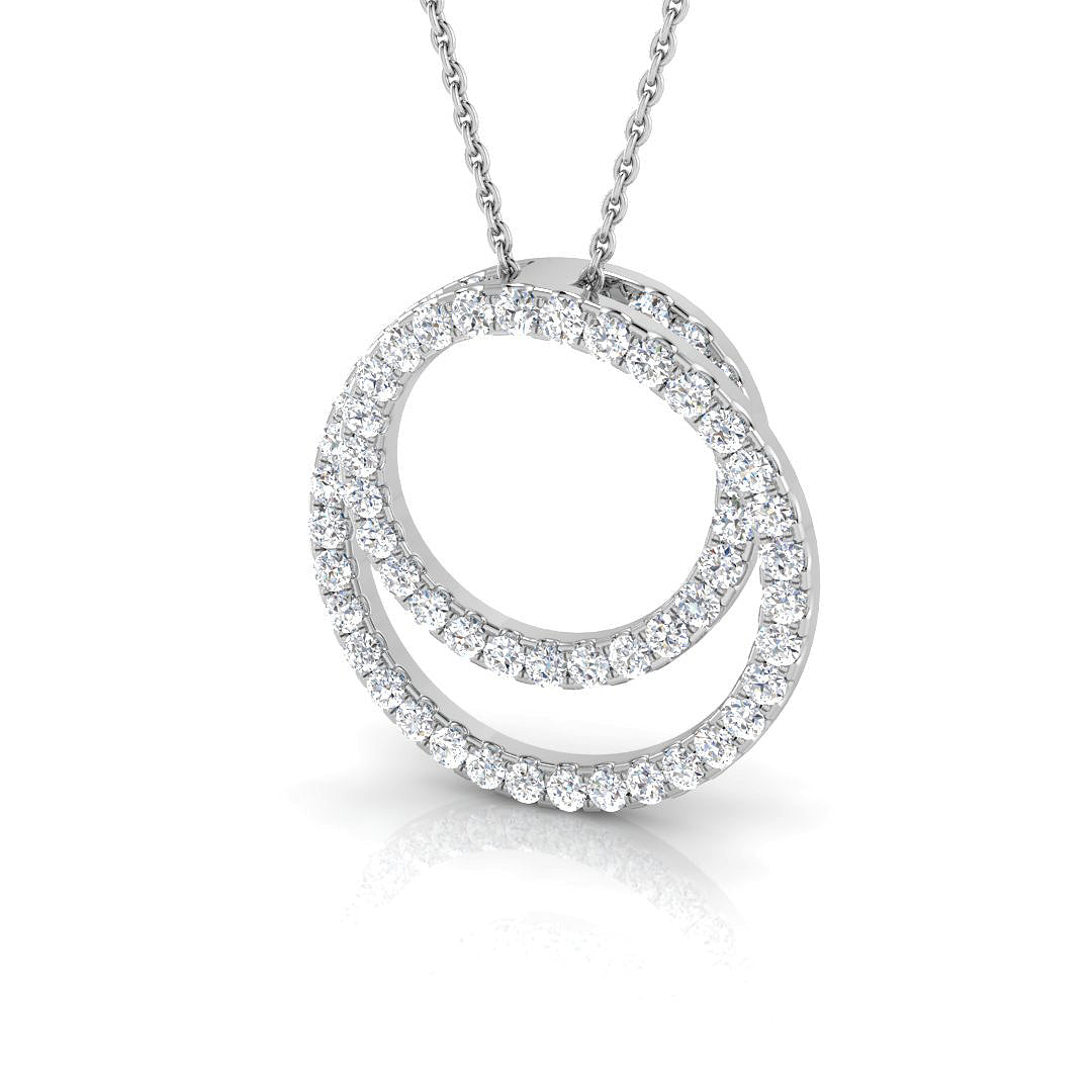 0.8 ct D-E/VS Lab Grown Round Diamond Designer Pendant 9k White Gold Ready To Ship