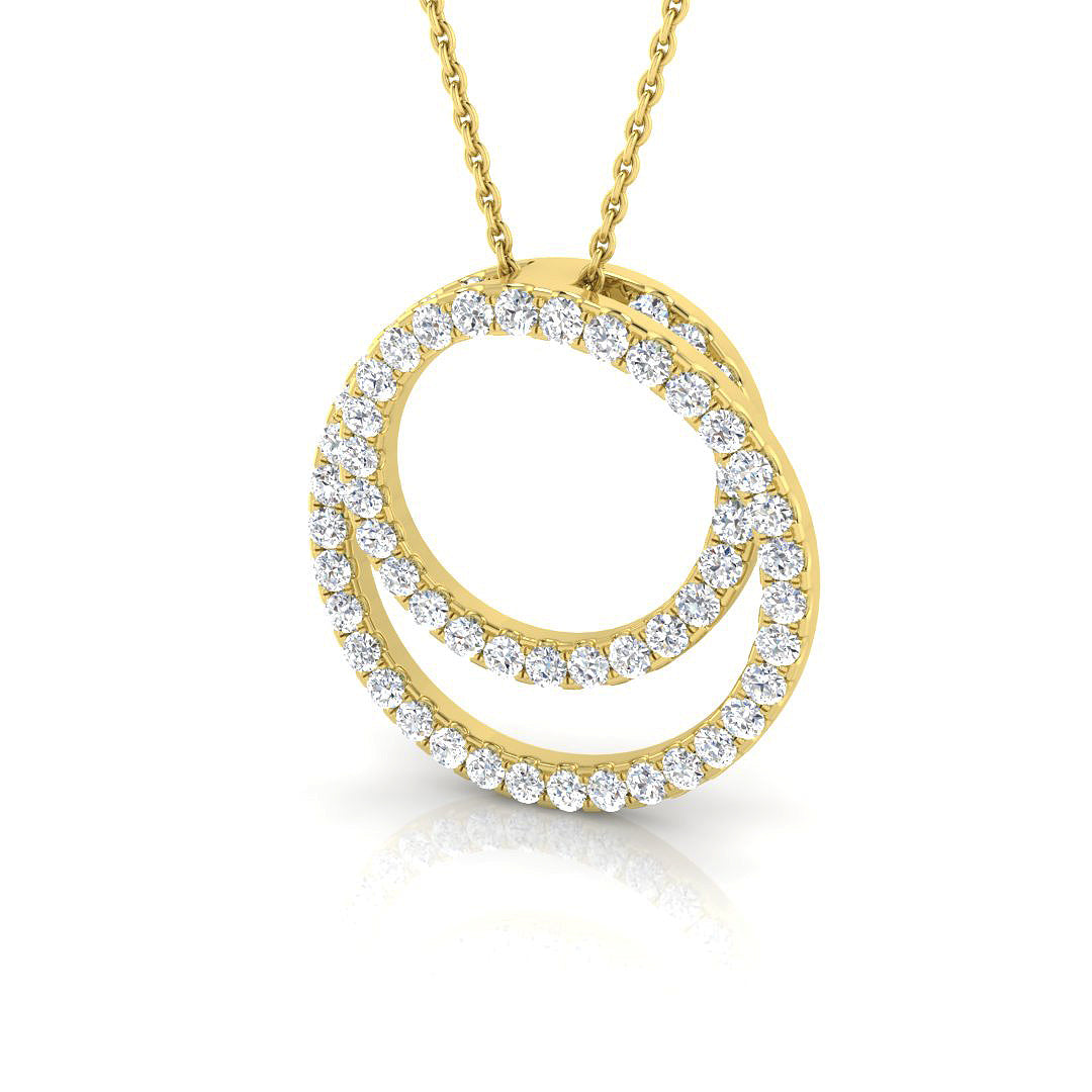 0.8 ct D-E/VS Lab Grown Round Diamond Designer Pendant 9k Yellow Gold ,Ready To Ship