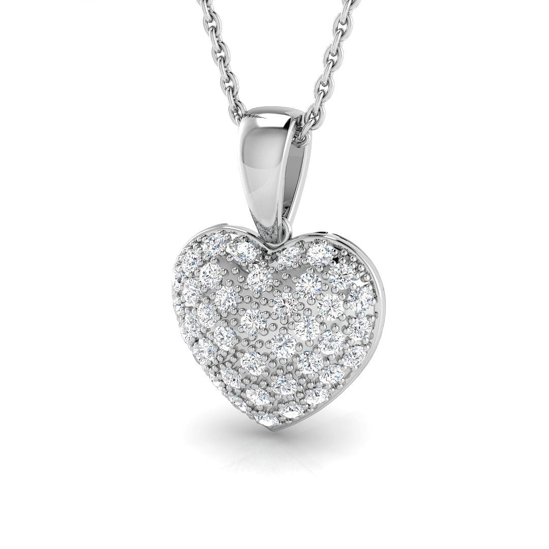 Lotus Diamond Heart Pendant 0.2ct Gold (Without Chain )
