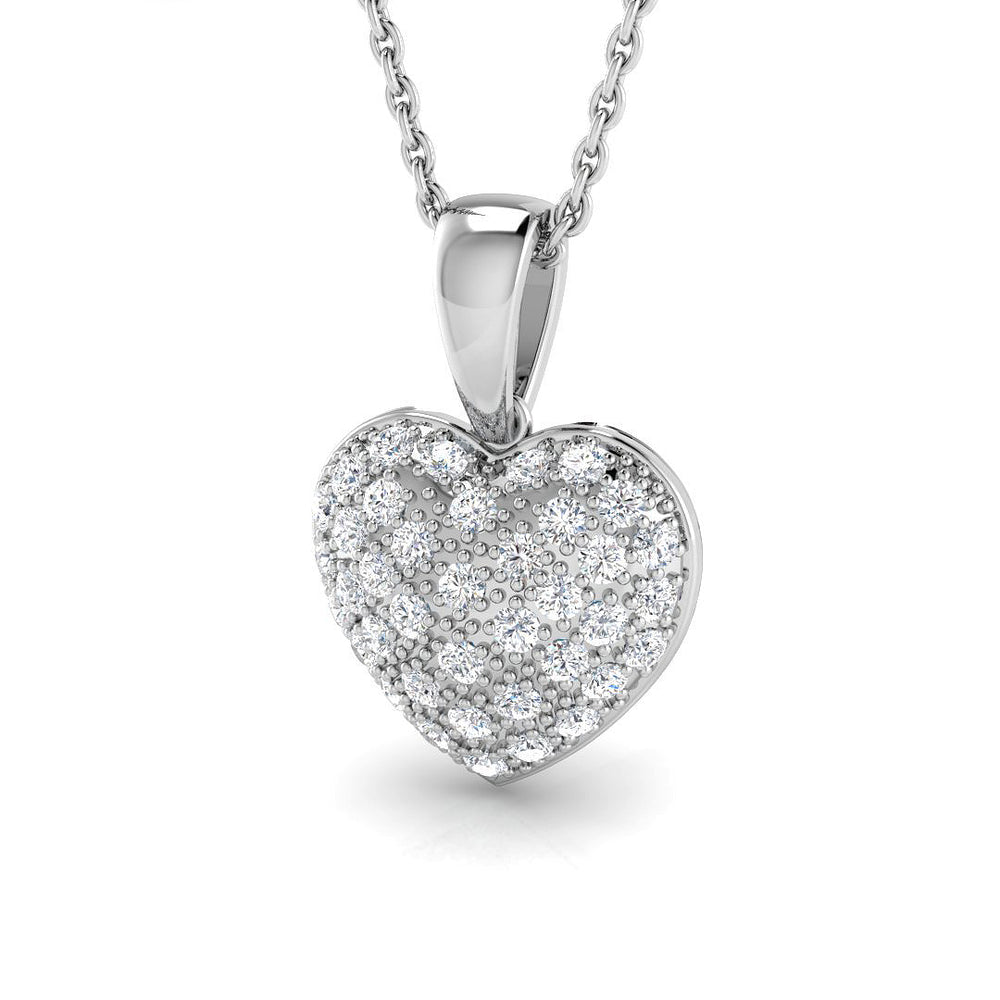 Lotus Diamond Heart Pendant 0.2ct Gold (Without Chain )