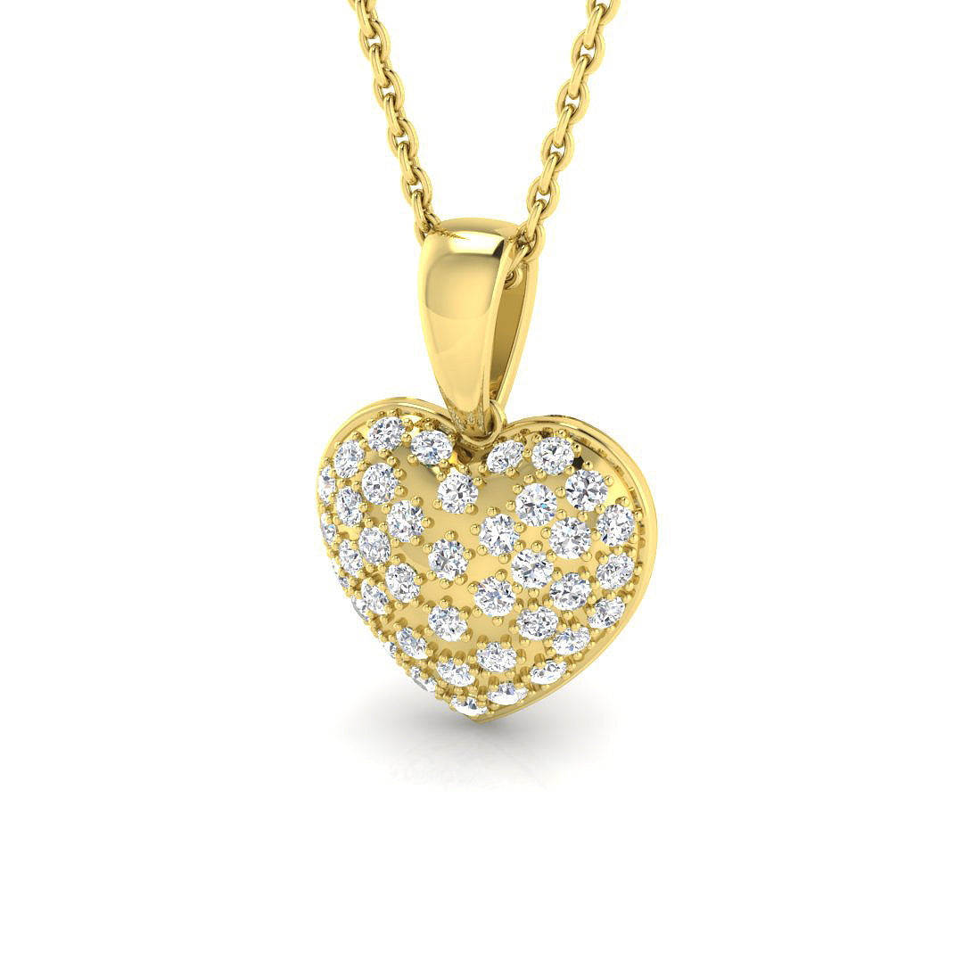 Lotus Diamond Heart Pendant 0.2ct Gold (Without Chain )