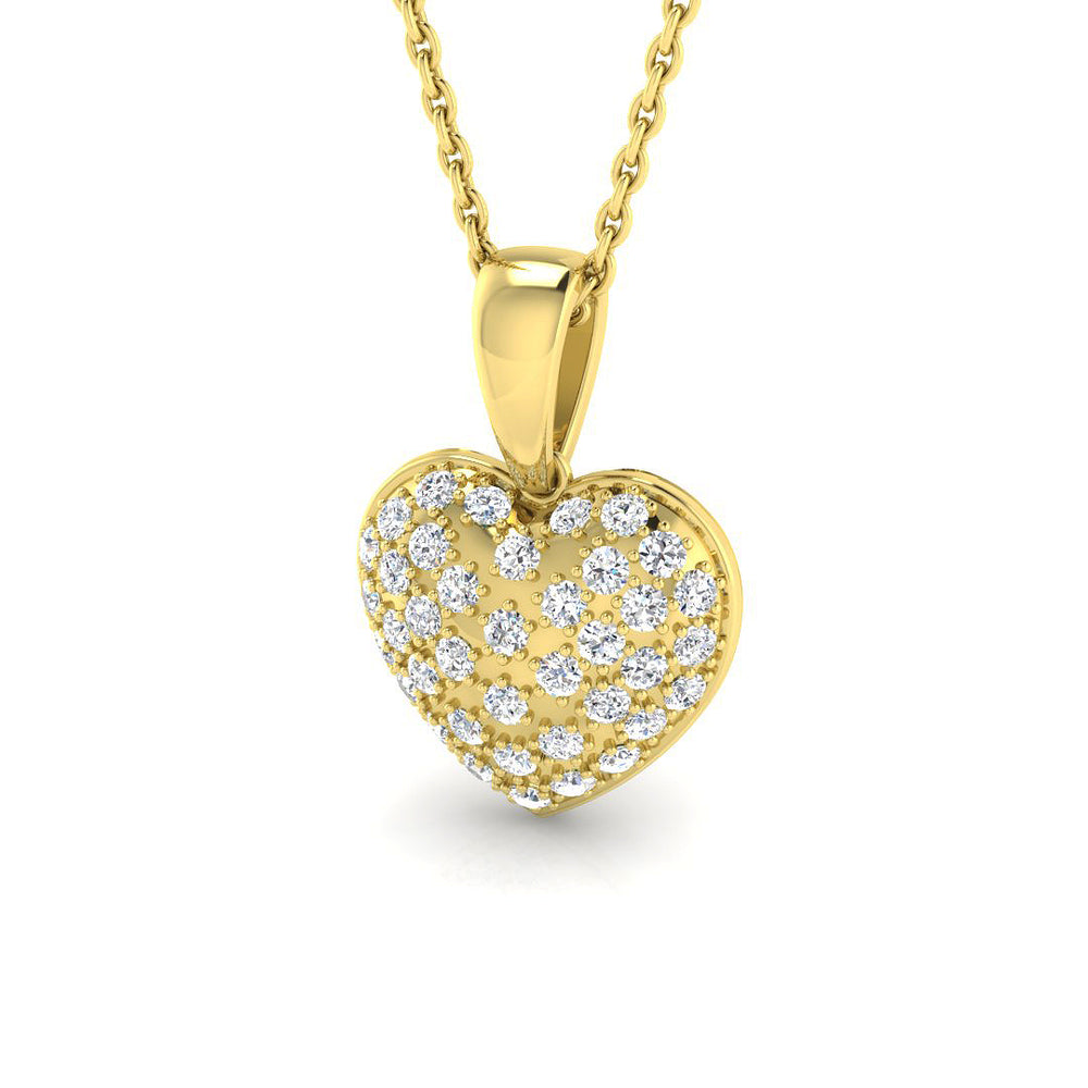 Lotus Diamond Heart Pendant 0.2ct Gold (Without Chain )
