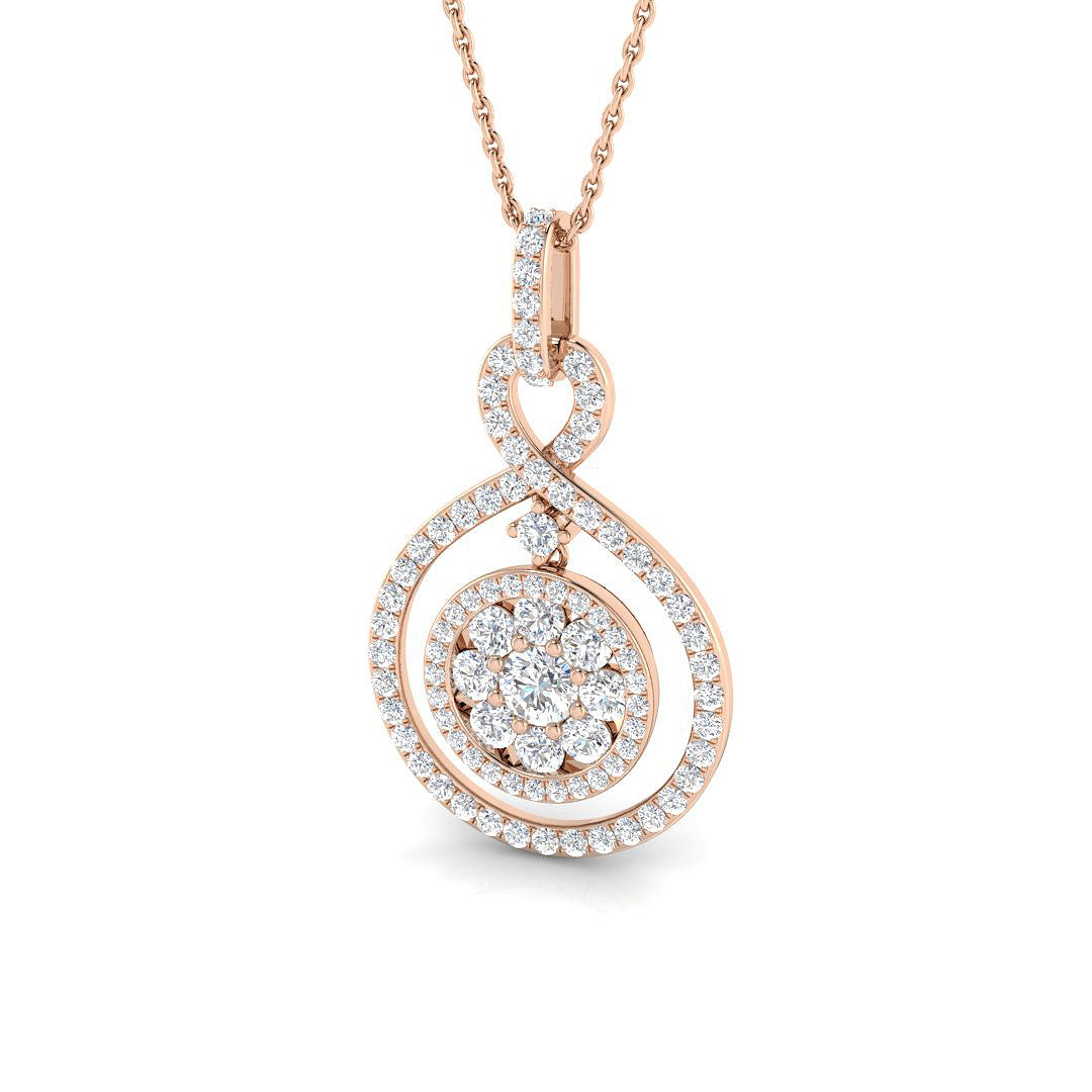 Penny Diamond Drop Pendant 1ct Gold (Without Chain )