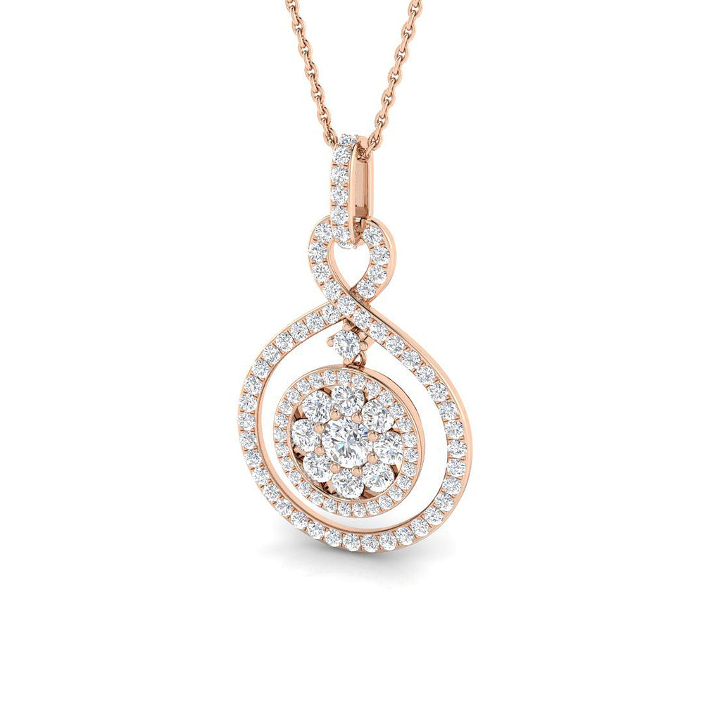 Penny Diamond Drop Pendant 1ct Gold (Without Chain )