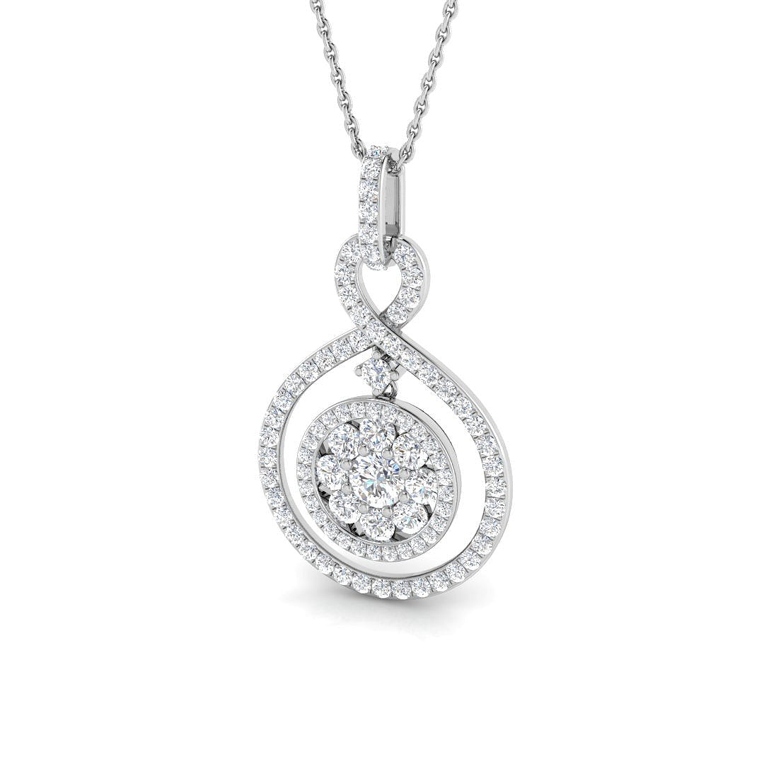 Penny Diamond Drop Pendant 1ct Gold (Without Chain )
