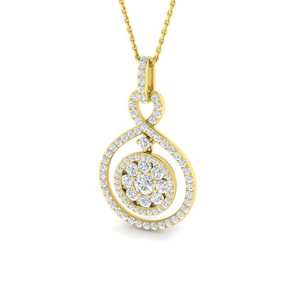 Penny Diamond Drop Pendant 1ct Gold (Without Chain )