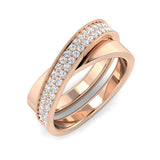 Criss-Cross Diamond Ring | Lab-Grown & Natural Diamonds | Hallmarked Gold & Platinum