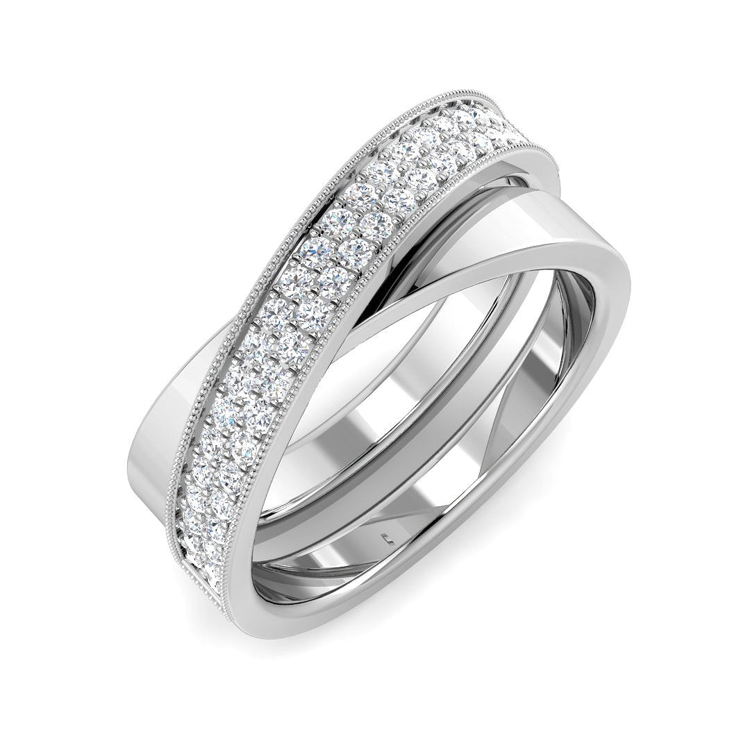 Criss-Cross Diamond Ring | Lab-Grown & Natural Diamonds | Hallmarked Gold & Platinum
