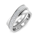 Criss-Cross Diamond Ring | Lab-Grown & Natural Diamonds | Hallmarked Gold & Platinum