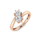 Diamond sivingkton 2 Stone Ring | 0.5ct | Hallmarked Gold & Platinum