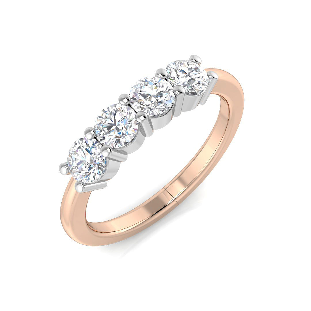 5-Stone Ring Lab Grown Diamond 0.44-2.00ct D/VVS Round Cut